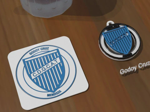 AFA Godoy Cruz MDZ club Coaster necklace and keychain Color Printable 3D Print Model