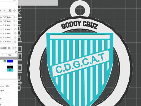 AFA Godoy Cruz MDZ club Coaster necklace and keychain Color Printable 3Dプリントモデル