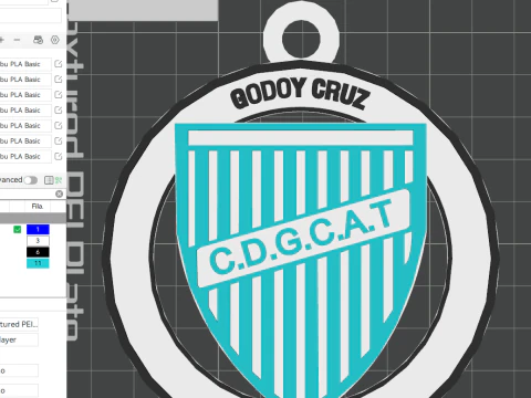 AFA Godoy Cruz MDZ club Coaster necklace and keychain Color Printable 3D Print Model