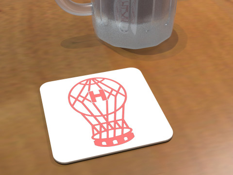 AFA Huracn club Coaster necklace and keychain Color Printable Modelo de impresión 3D