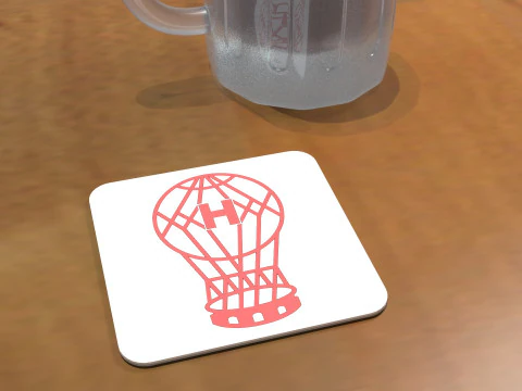 AFA Huracn club Coaster necklace and keychain Color Printable 3D Print Model