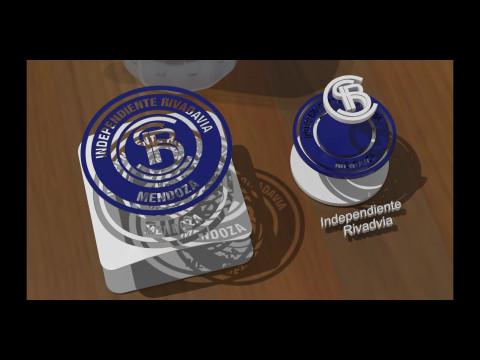 Independiente Rivadvia MDZ club Coaster necklace and keychain Color Printable Model do druku 3D
