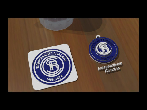 Independiente Rivadvia MDZ club Coaster necklace and keychain Color Printable Model do druku 3D
