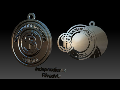 Independiente Rivadvia MDZ club Coaster necklace and keychain Color Printable Model do druku 3D