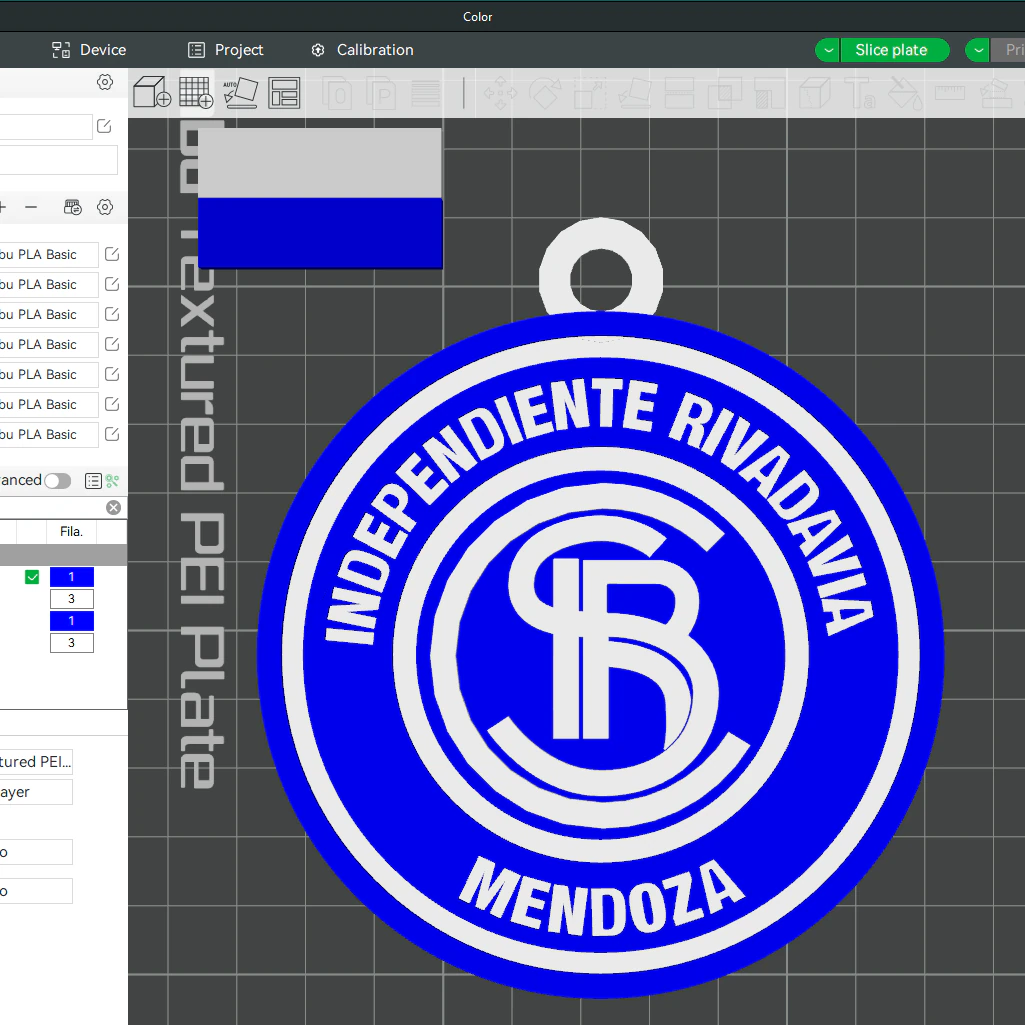 Independiente Rivadvia MDZ club Coaster necklace and keychain Color Printable 3D Print Model .c4d .max .obj .3ds .fbx .stl .blend 