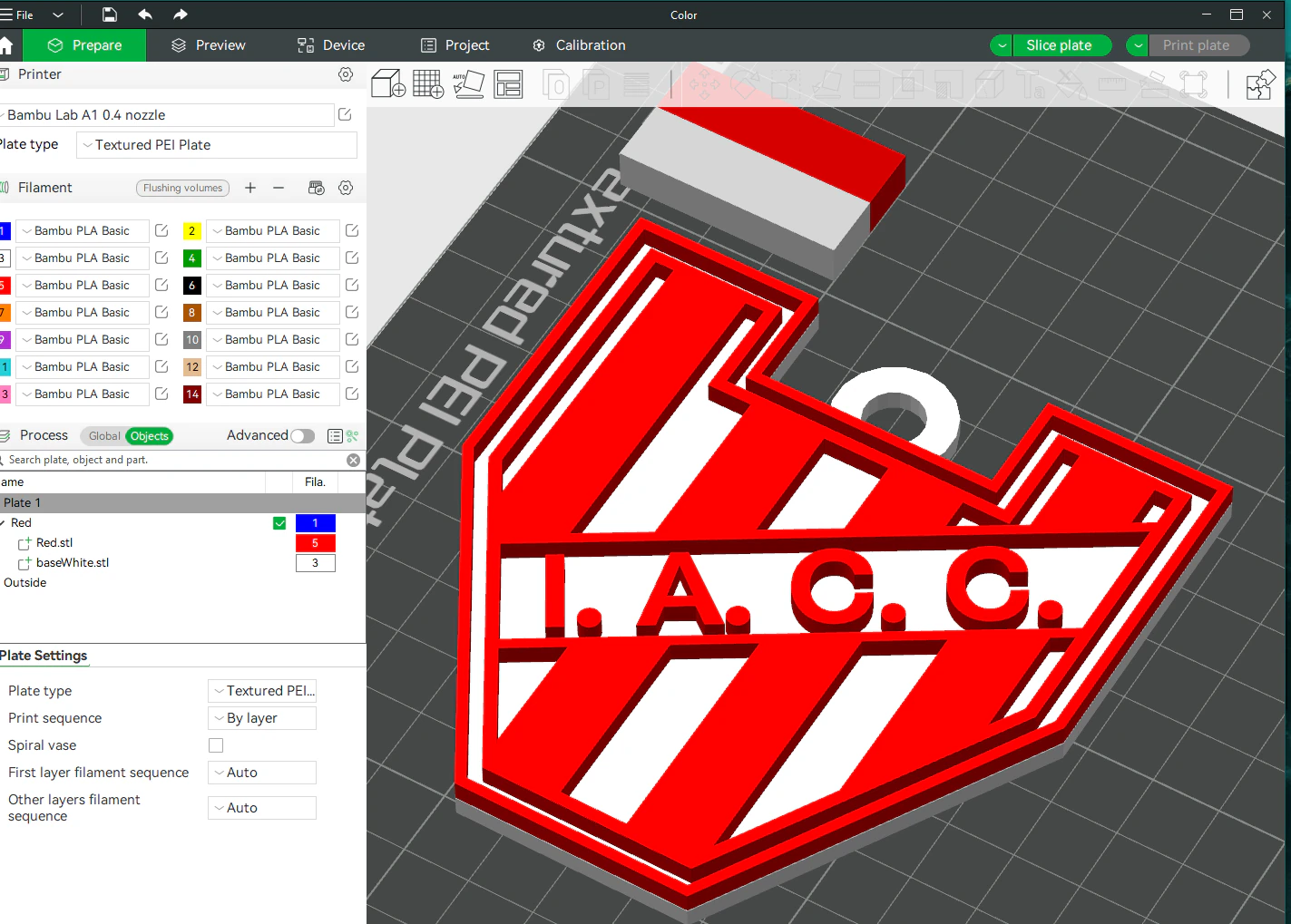 AFA Instituto Central Cordoba club Coaster necklace and keychain Color Printable 3D Print Model .c4d .max .obj .3ds .fbx .stl .blend 