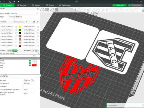 AFA Instituto Central Cordoba club Coaster necklace and keychain Color Printable 3D Print Model