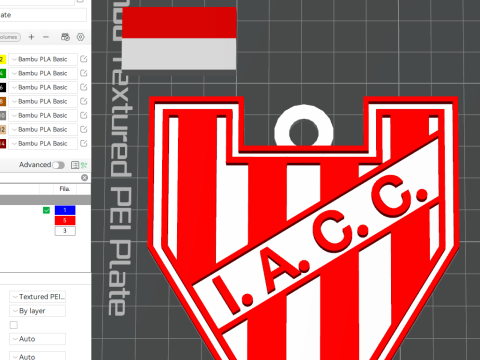 AFA Instituto Central Cordoba club Coaster necklace and keychain Color Printable 3D-printmodel