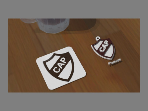AFA Platense club Coaster necklace and keychain Color Printable Modelo de Impressão 3D