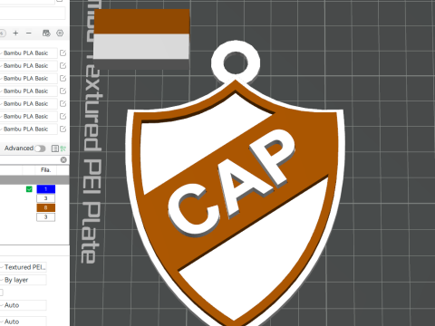 AFA Platense club Coaster necklace and keychain Color Printable Modelo de Impressão 3D