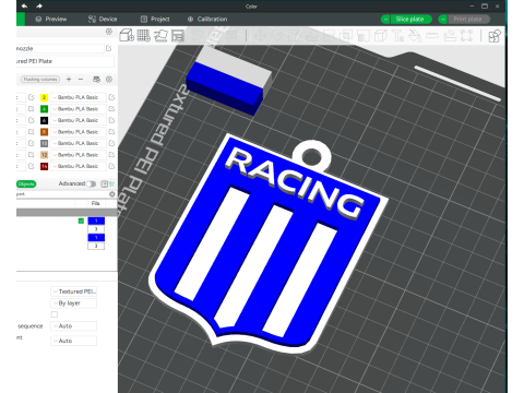 AFA Racing club Coaster necklace and keychain Color Printable Modelo de impresión 3D