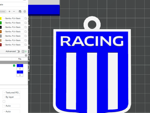 AFA Racing club Coaster necklace and keychain Color Printable Modelo de impresión 3D