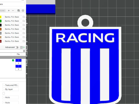 AFA Racing club Coaster necklace and keychain Color Printable 3D Print Model