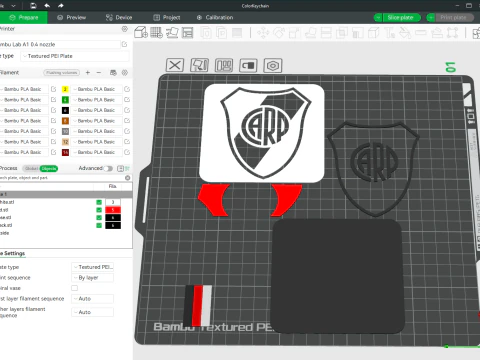 AFA River Plate club Coaster necklace and keychain Color Printable 3D Print Model