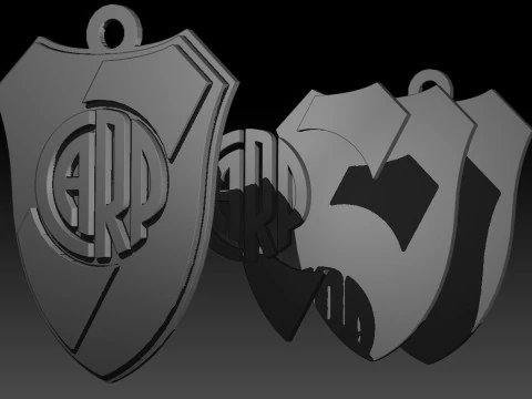 AFA River Plate club Coaster necklace and keychain Color Printable 3D Print Model