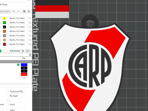 AFA River Plate club Coaster necklace and keychain Color Printable Modelo de impresión 3D