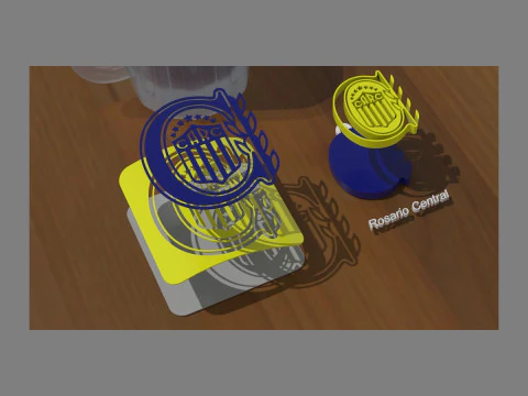 AFA Rosarioccentral club Coaster necklace and keychain Color Printable 3D Print Model