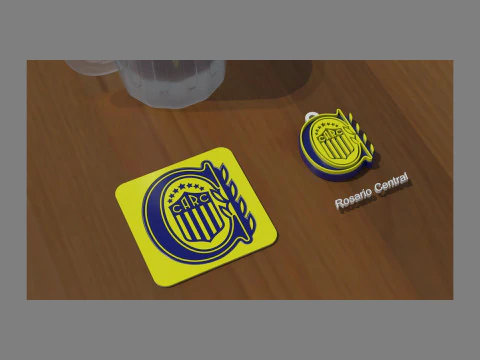 AFA Rosarioccentral club Coaster necklace and keychain Color Printable 3D Print Model