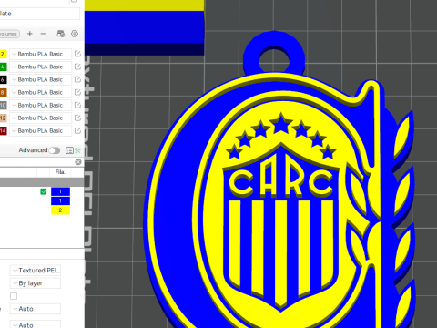 AFA Rosarioccentral club Coaster necklace and keychain Color Printable 3Dプリントモデル