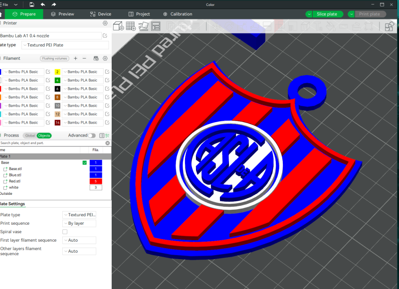 AFA San Lorenzo club Coaster necklace and keychain Color Printable Modèles 3D en vedette .c4d .max .obj .3ds .fbx .stl .blend