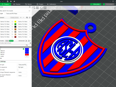 AFA San Lorenzo club Coaster necklace and keychain Color Printable 3D Print Model