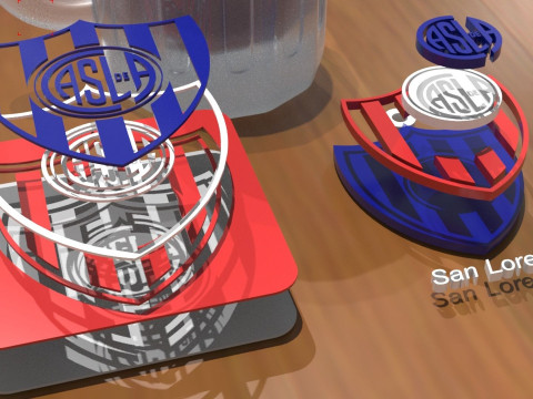 AFA San Lorenzo club Coaster necklace and keychain Color Printable Modèles 3D en vedette