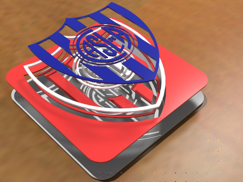 AFA San Lorenzo club Coaster necklace and keychain Color Printable Modèles 3D en vedette
