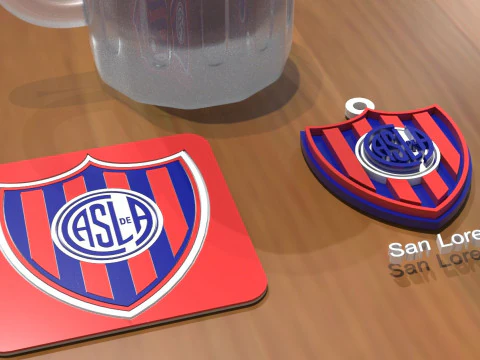 AFA San Lorenzo club Coaster necklace and keychain Color Printable 3D Print Model