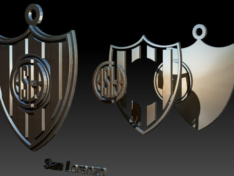 AFA San Lorenzo club Coaster necklace and keychain Color Printable Modèles 3D en vedette