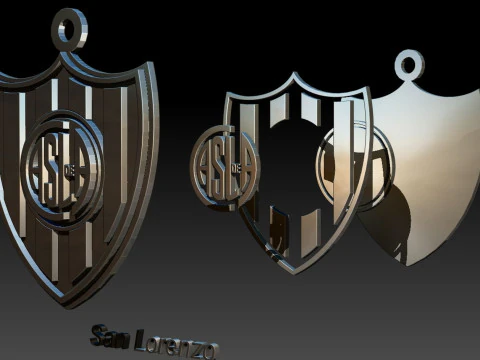 AFA San Lorenzo club Coaster necklace and keychain Color Printable 3D Print Model