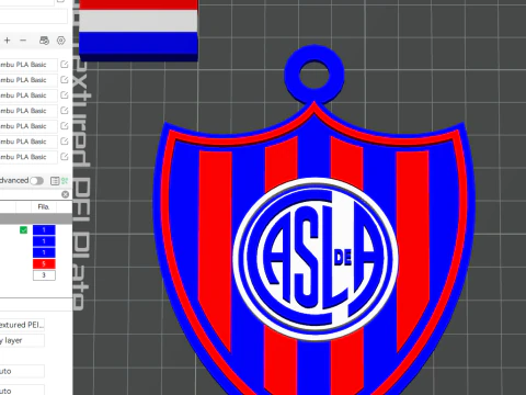 AFA San Lorenzo club Coaster necklace and keychain Color Printable 3D Print Model