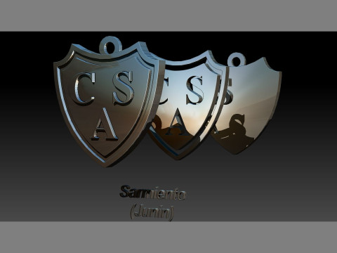 AFA Sarmiento Junin club Coaster necklace and keychain Color Printable Modelo de impresión 3D