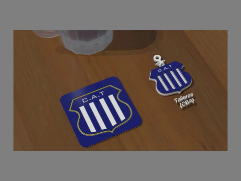 AFA Talleres club Coaster necklace and keychain Color Printable 3D Print Model
