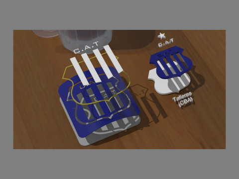 AFA Talleres club Coaster necklace and keychain Color Printable 3D प्रिंट मॉडल