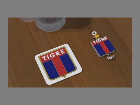 AFA Tigre club Coaster necklace and keychain Color Printable 3D Print Model