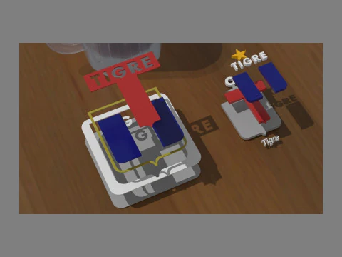 AFA Tigre club Coaster necklace and keychain Color Printable 3D Print Model