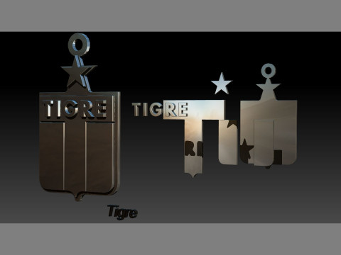 AFA Tigre club Coaster necklace and keychain Color Printable Modelo de impresión 3D