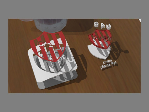 AFA Sarmiento Junin club Coaster necklace and keychain Color Printable Model Cetak 3D