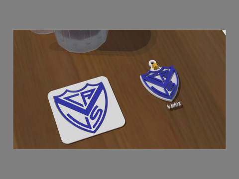 AFA Velez club Coaster necklace and keychain Color Printable Modello di stampa 3D