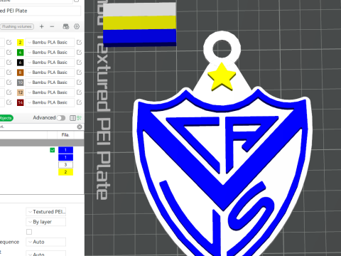 AFA Velez club Coaster necklace and keychain Color Printable Modello di stampa 3D