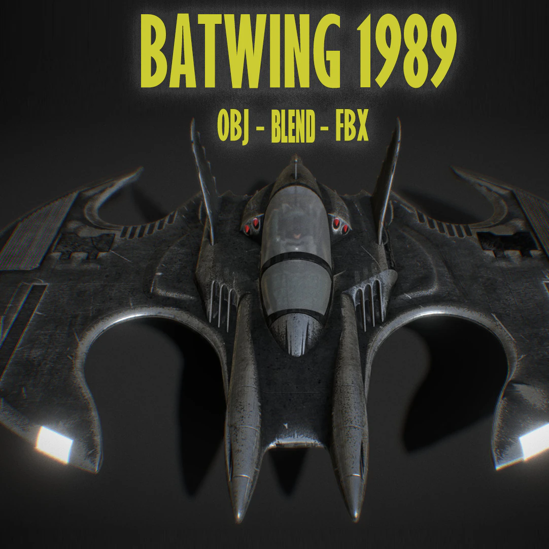Batwing fan art from the film Batman 1989 High-quality 3D Model .c4d .max .obj .3ds .fbx .stl .blend 