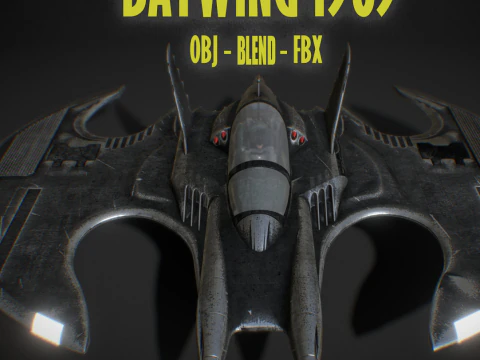 Batwing-Fankunst aus dem Film Batman 1989. Hochwertig 3D Modell