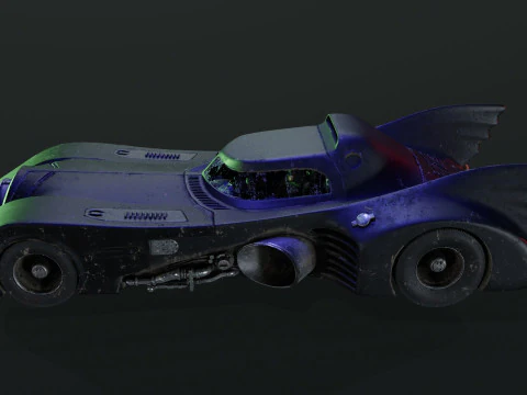 Batmobile 1989 High-Quality PBR Subdiv Renderable 3D Model