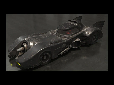 Batmobile 1989 High-Quality PBR Subdiv Renderable 3D Model