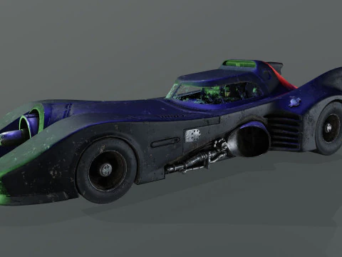 Batmobile 1989 High-Quality PBR Subdiv Renderable 3D Model