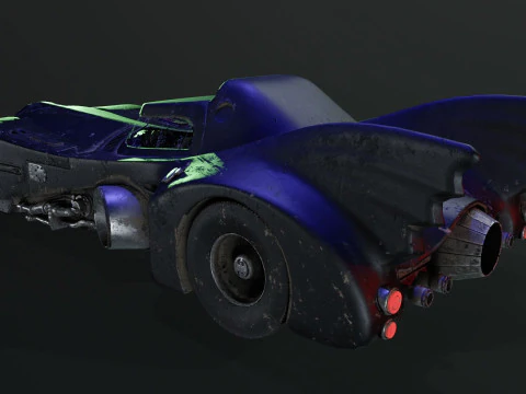 Batmobile 1989 High-Quality PBR Subdiv Renderable 3D Model