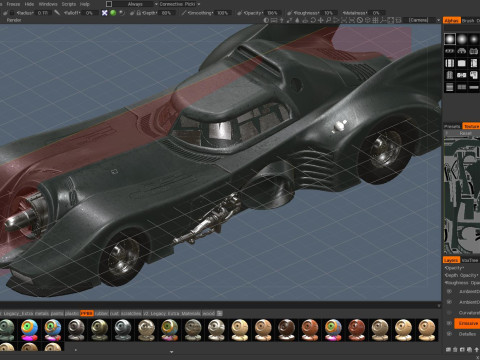 Batmobile 1989 High-Quality PBR Subdiv Renderable 3D Модель