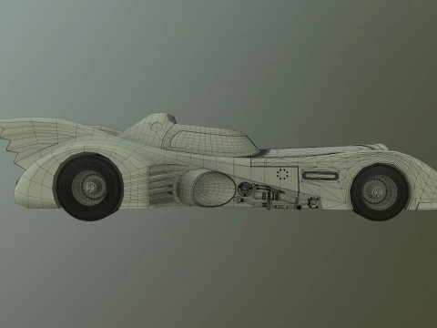 Batmobile 1989 High-Quality PBR Subdiv Renderable 3D Model