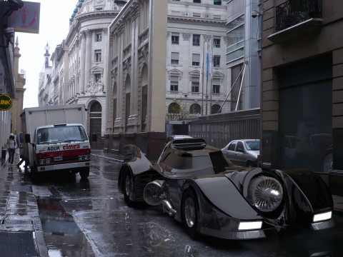 Batmobile 1989 High-Quality PBR Subdiv Renderable 3D Модель