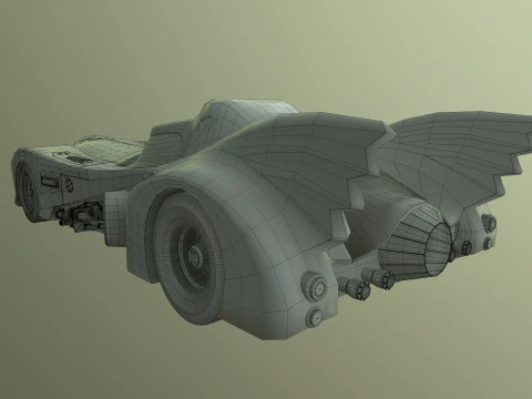 Batmobile 1989 High-Quality PBR Subdiv Renderable 3D Model